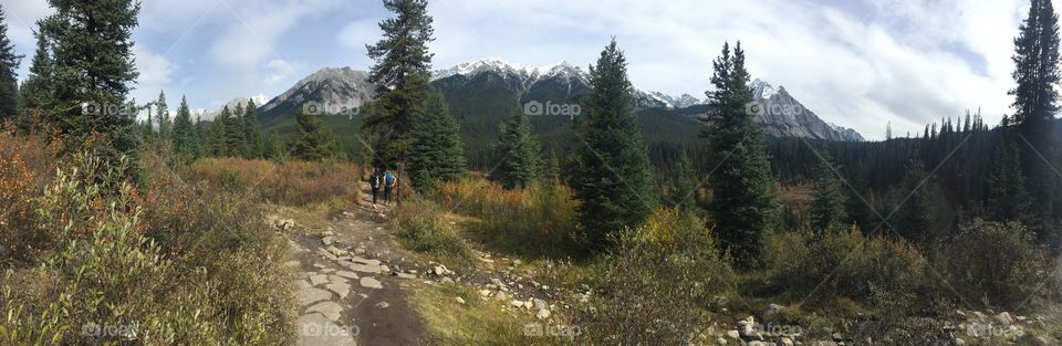 On top of the world, playing in fields of mountain tops at Johnston Canyon. 