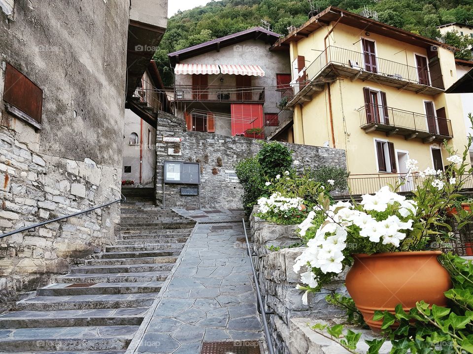 The beginning of the "Green Route" at Tosnacco - Moltrasio, Como, Lombardy, Italy.
