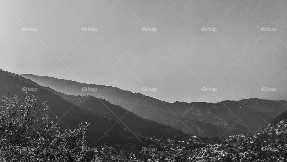 Black and white mountains