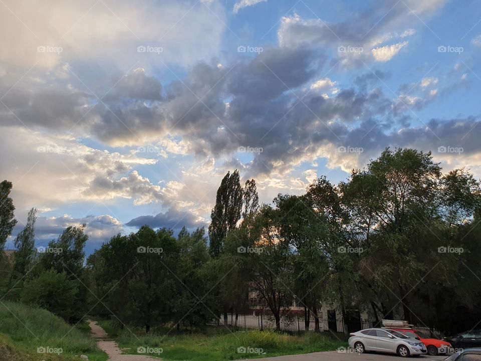 evening in the urban area