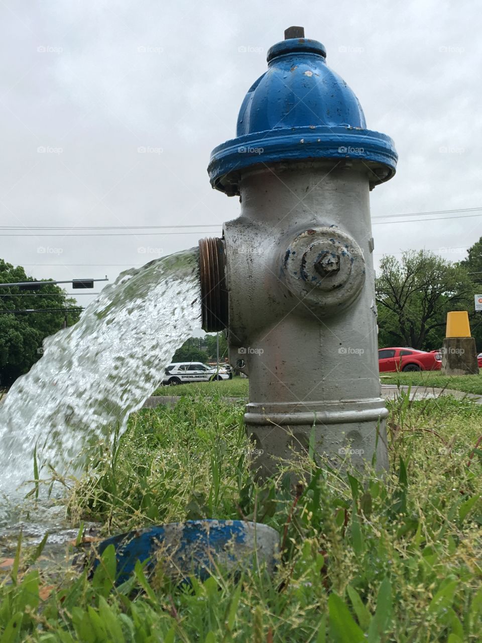 Broken fire hydrant