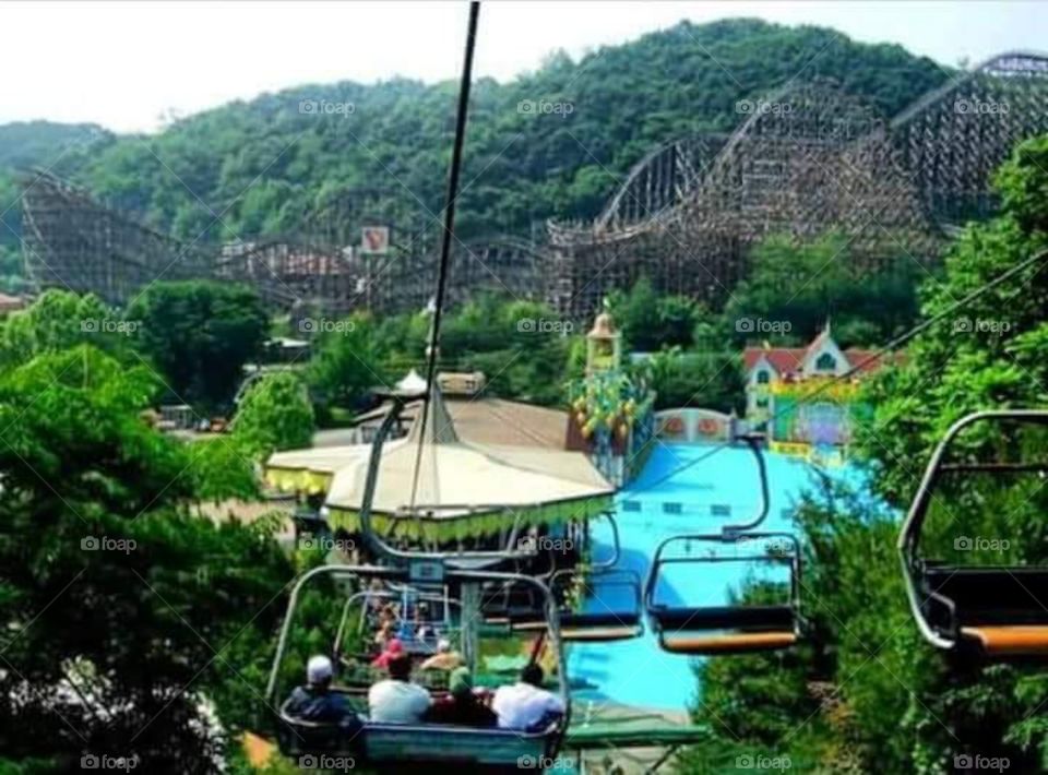 Approaching theme park Everland South Korea