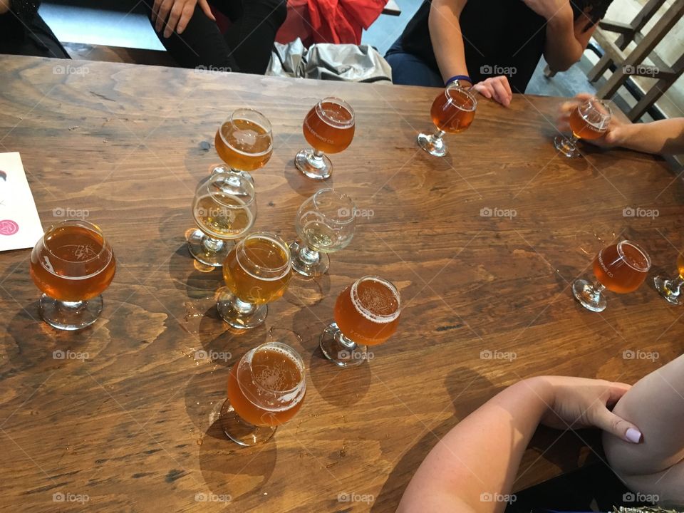 Local microbrewery IPA! Bachelorette beer bus tour. Lots of drinks, laughs and fun times. 