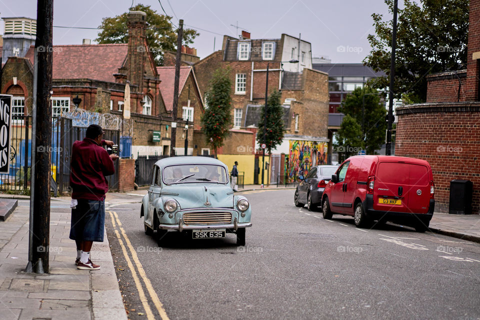 Vintage car been photographed