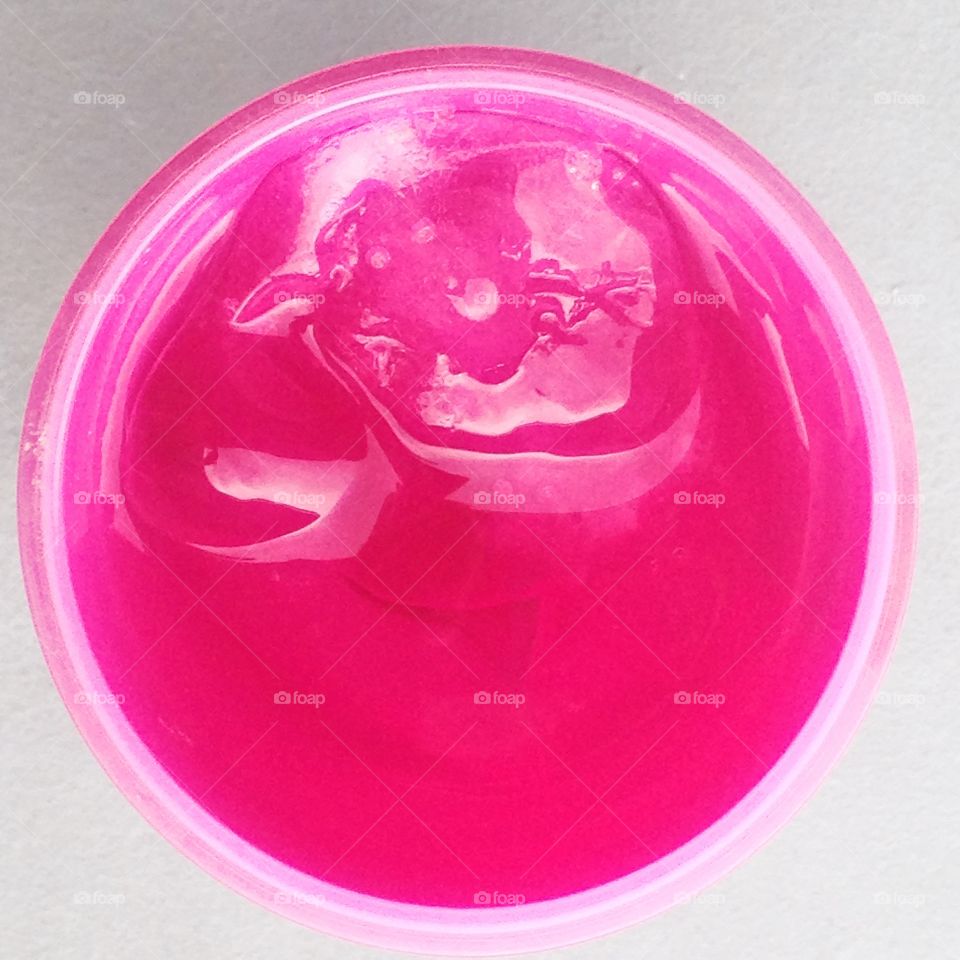 Ice Water. Ice water in pink cup