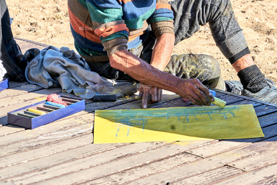 Painting  at the seaside 