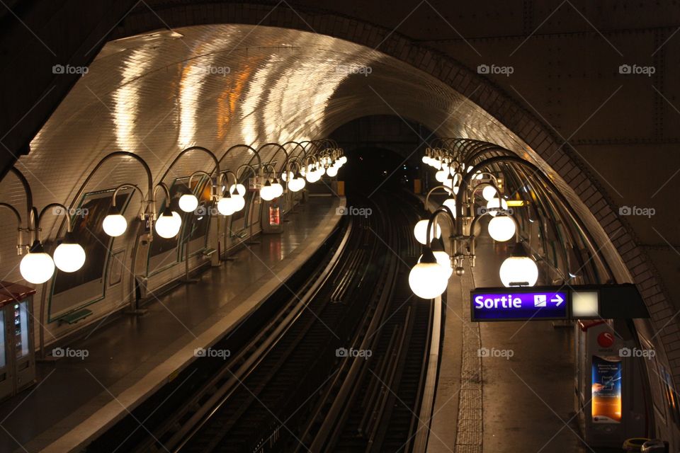 Empty Metro. Photo taken of an empty metro station in Paris (2014)
