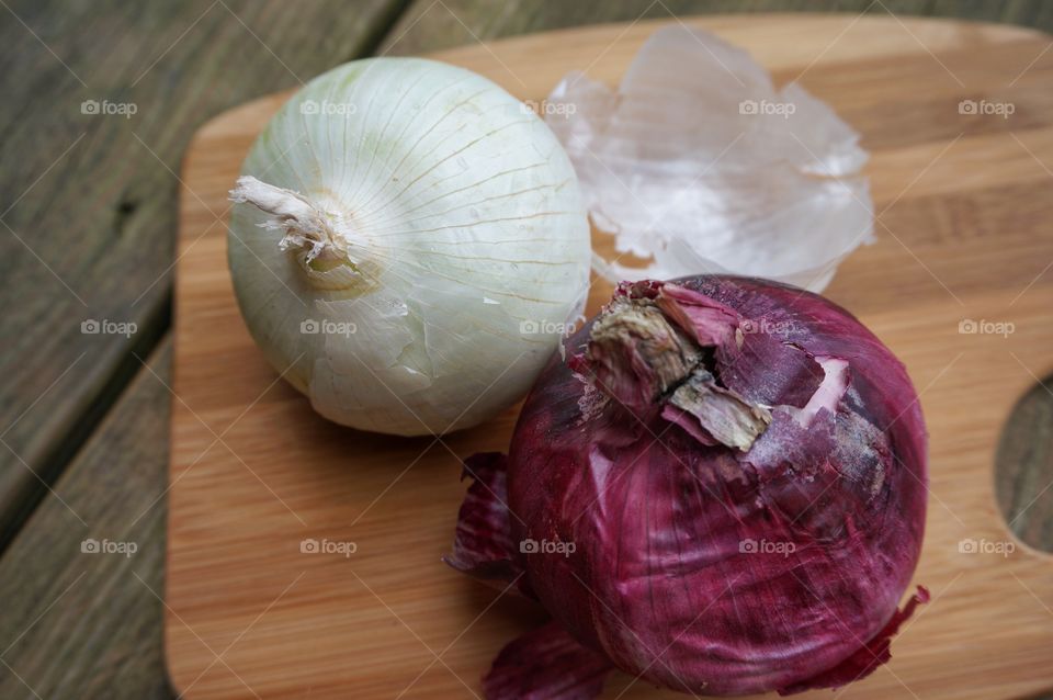 Onions on Cutting Board