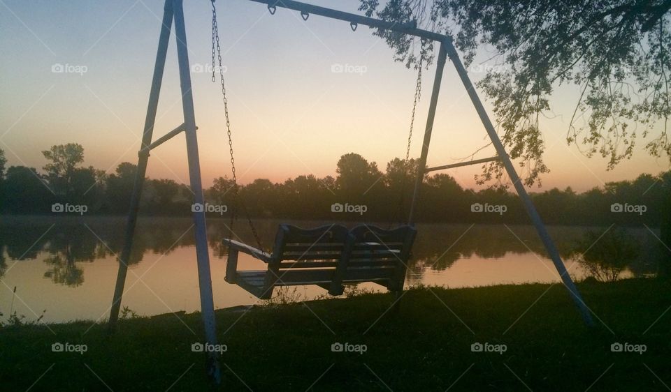 Lonely Swing in Silhouette 