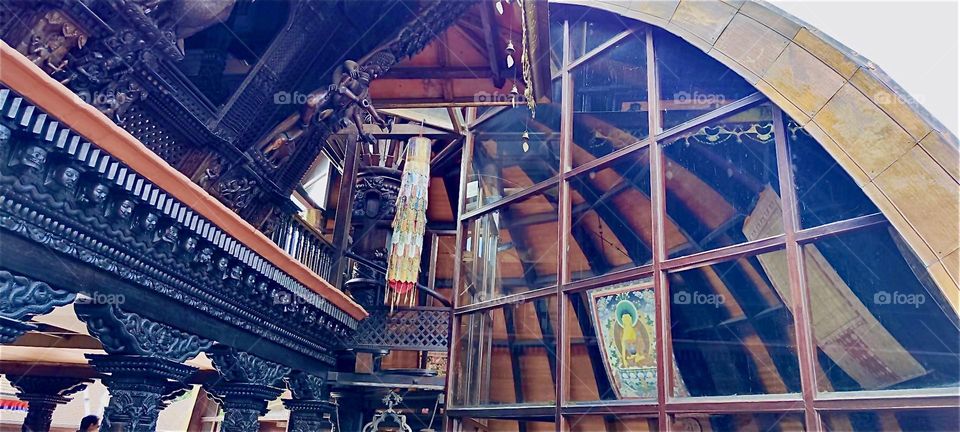 A beautiful building combines the old Asian temple architecture with newer styles at “Himalaya Nepal Park” in “Wiesent”, “Bavaria”, Germany. This phenomenal installation attracts tourism from around the World. 2024. Hypnotic Productions