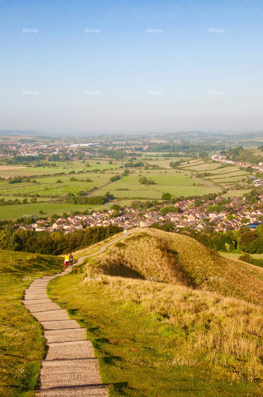 View of fields in Glastonbury