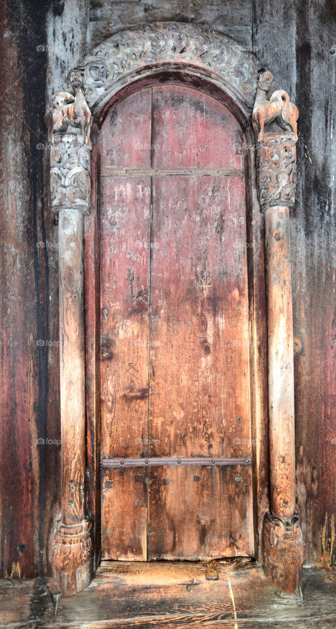 Old wooden door