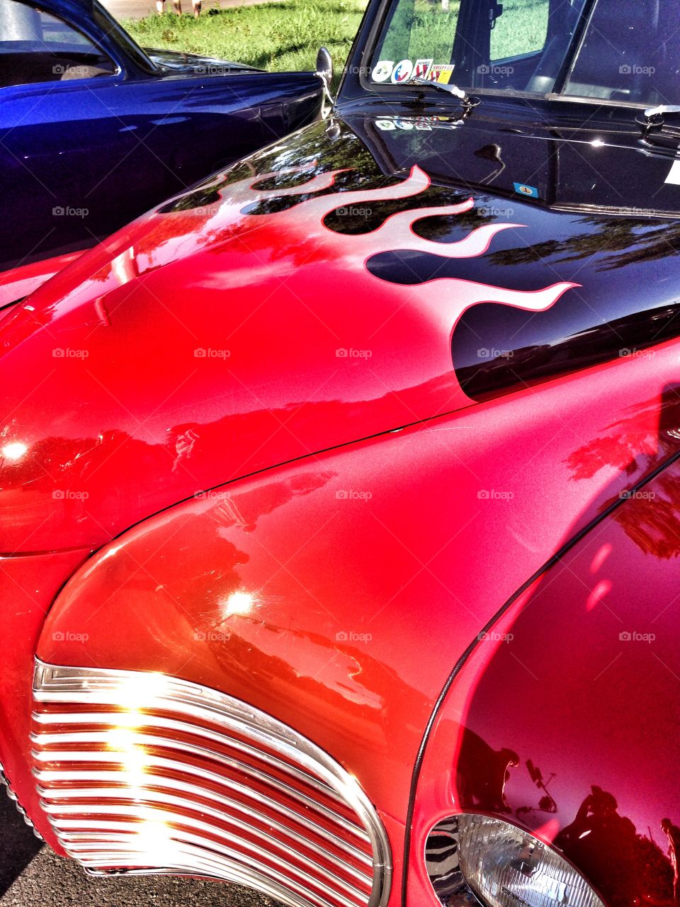 I need speed. Classic hot rod at a car show