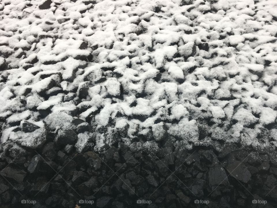 Snow and rocks 