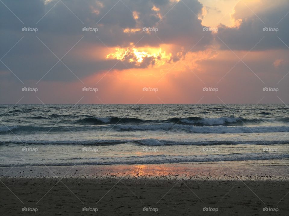 Sunset on the Mediterranean Sea (Israel, May, 2001).