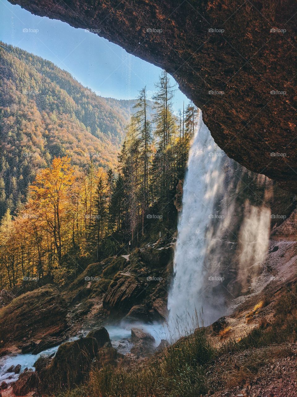 Waterfall at the slovenian mountains.