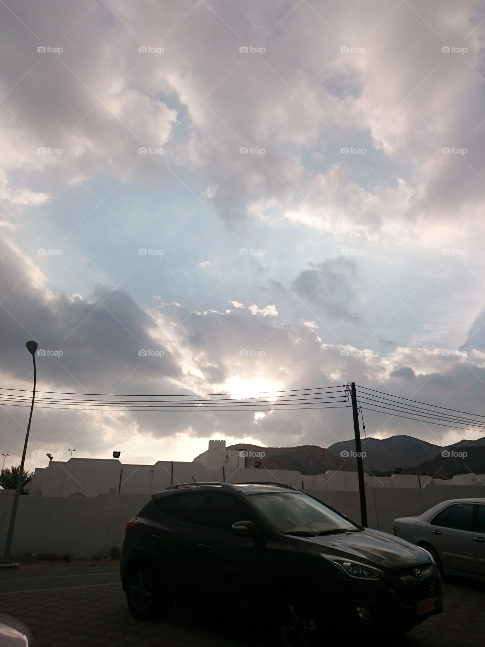 sunrise view outside my flat. Admiring the sunrise view outside my flat in oman.