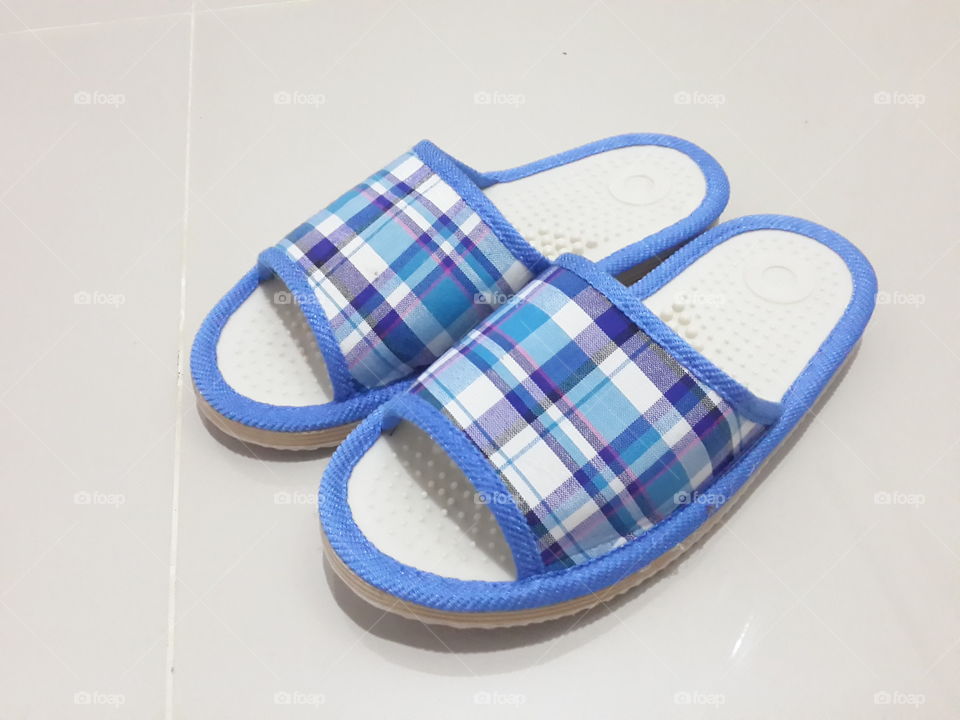 Blue Tartan Slippers