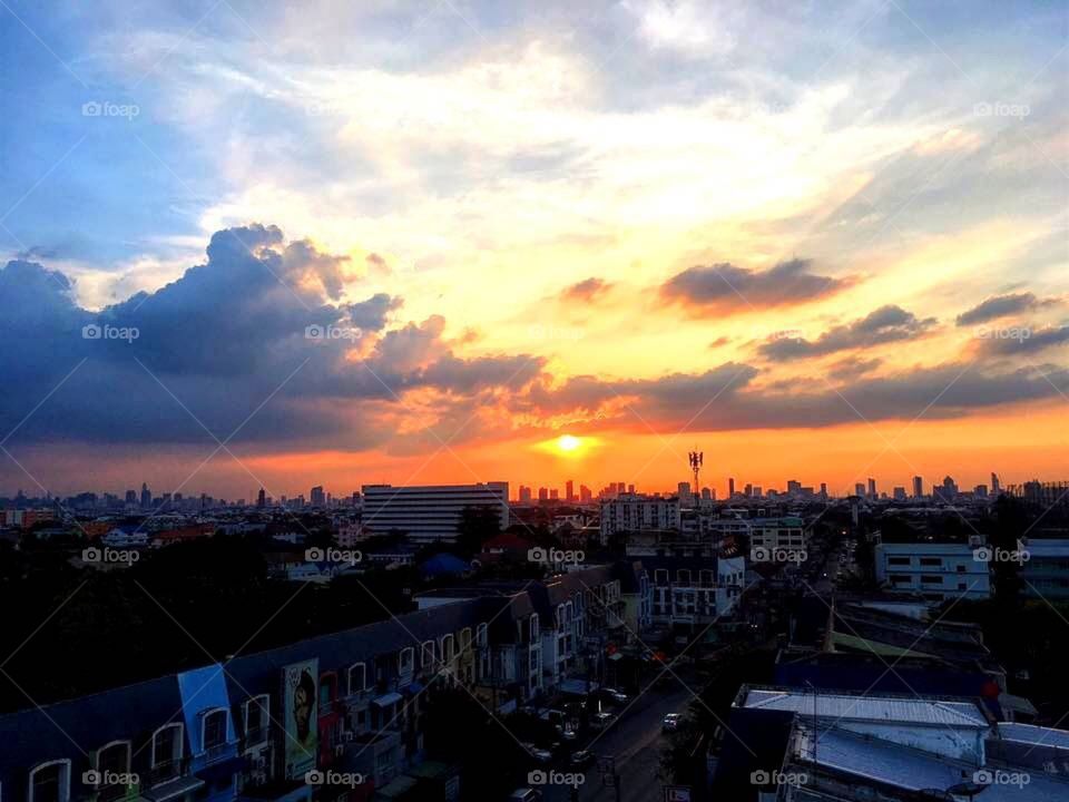 Sunset at my office, Bangkok Thailand.