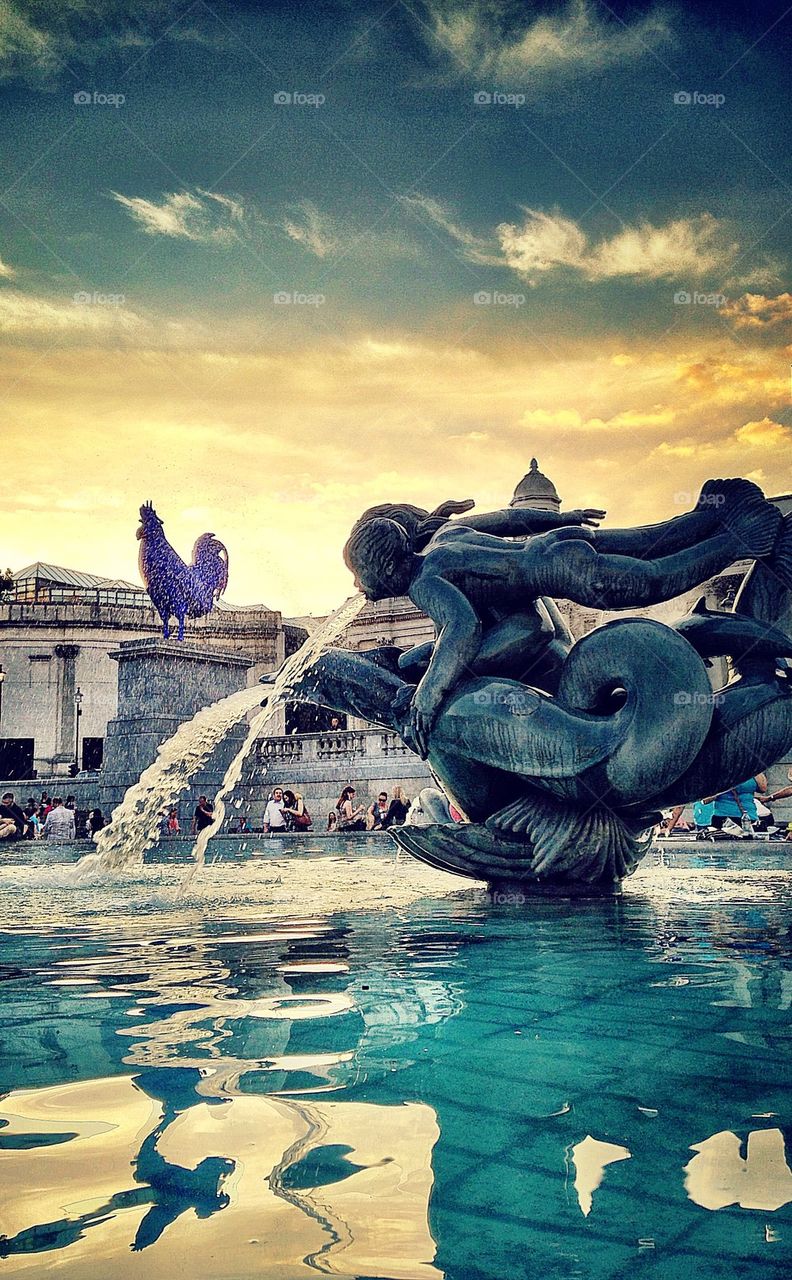 sunset london fountain iphone by lateproject