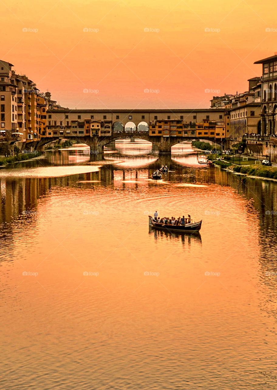 Arno River at Dusk, Florence, Italy