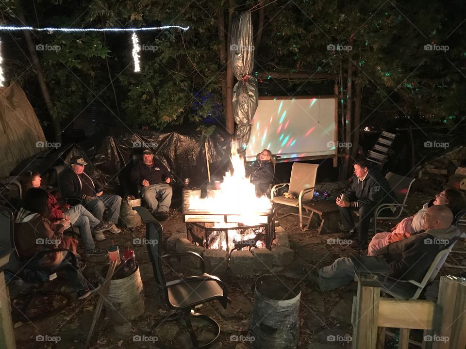 Sitting around the fire 