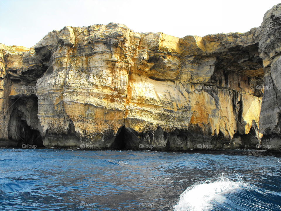 Scenic view of azure window in sea