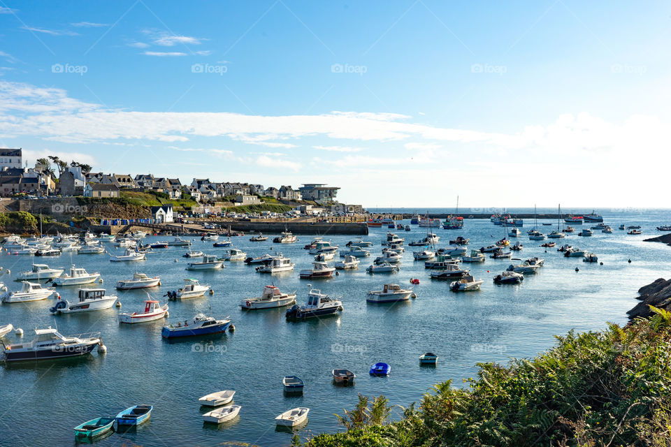 sailing ships and beautiful landscape