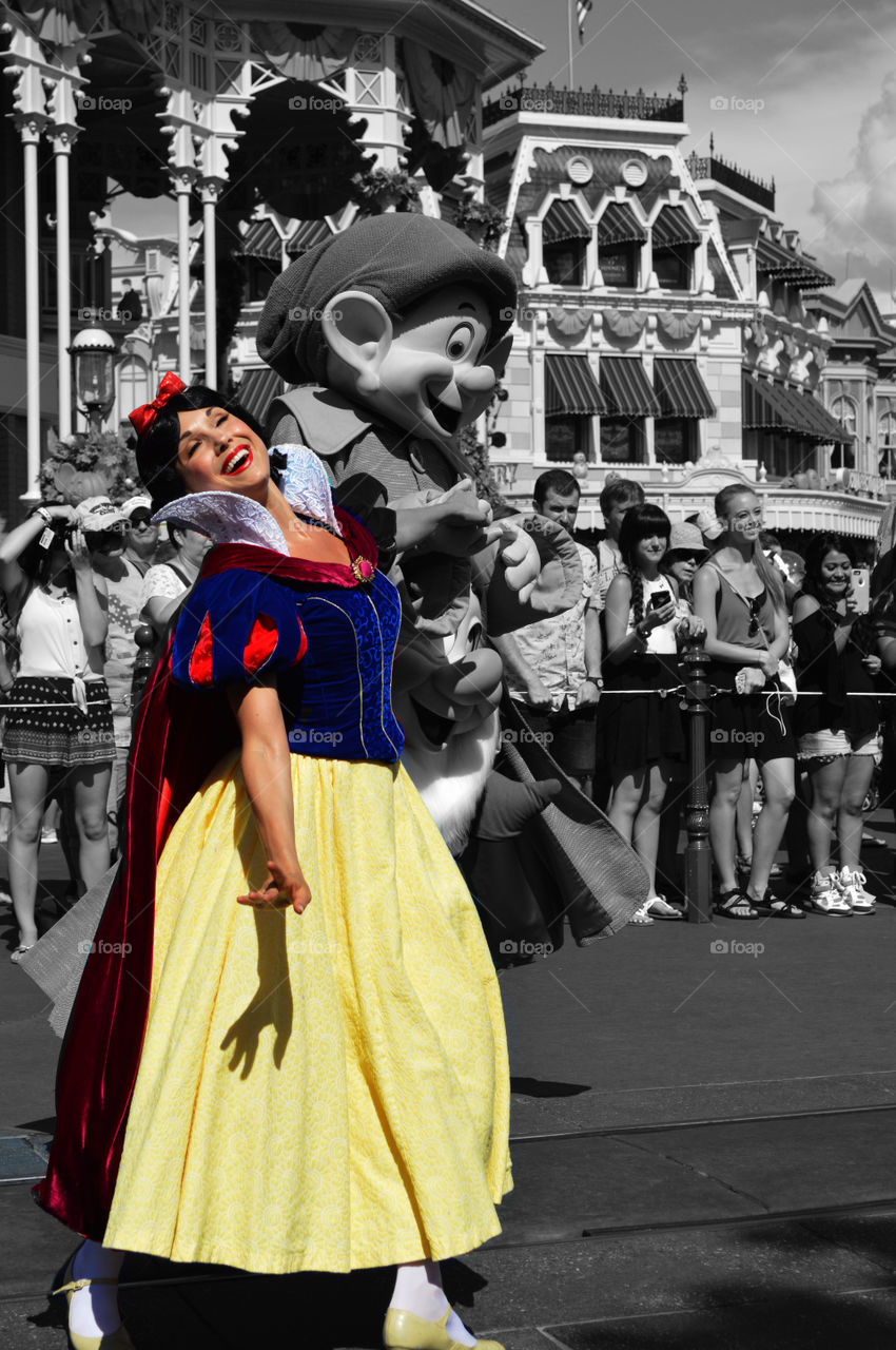 Portrait of a happy woman in princess dress