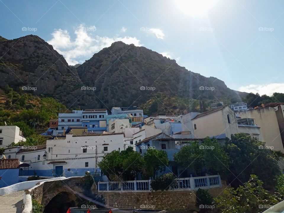 Portrait of chefchaouen city in morocco