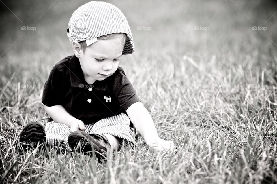 Boy in grass