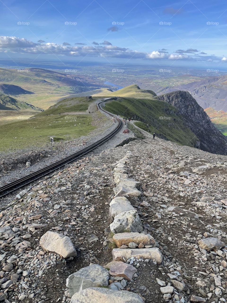 Path with rail track running beside it … climb up Snowdon … completed October 2023 