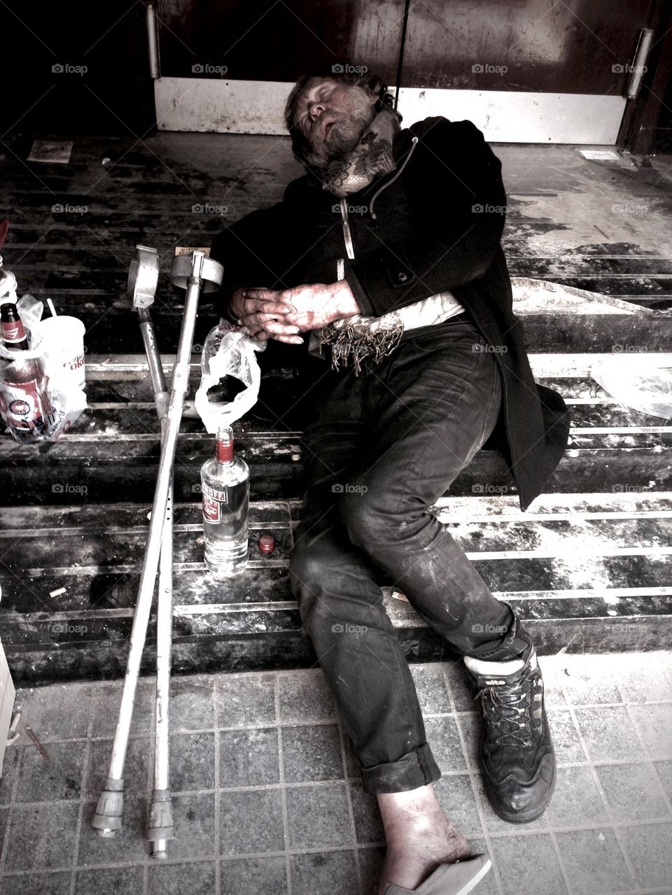 Drunk homeless man 