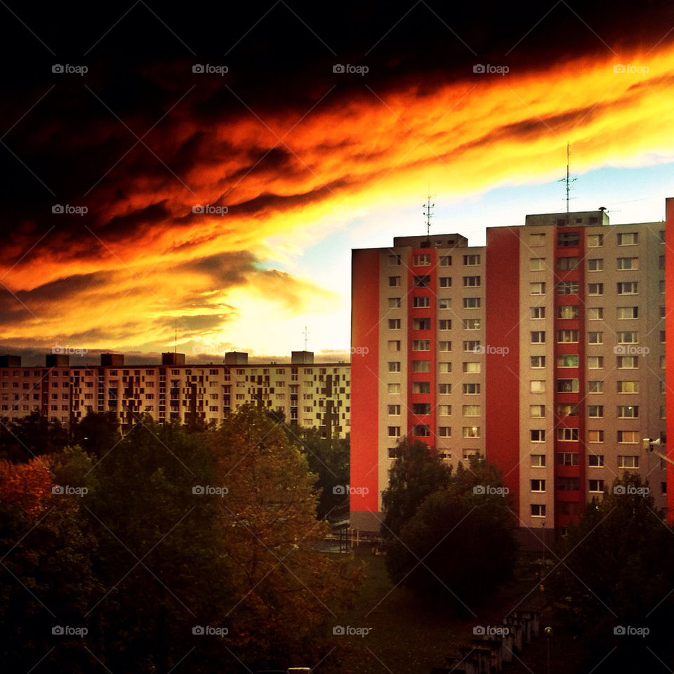 bratislava sunset clouds storm by dxx004