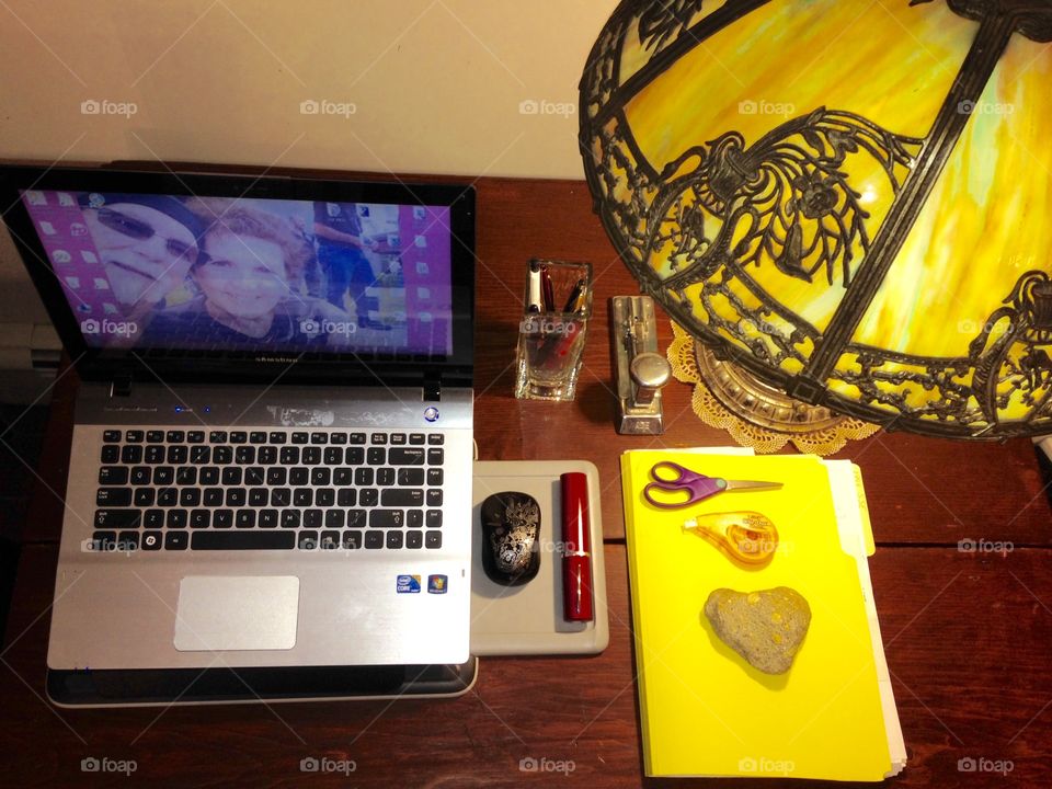 My Desk from Above. Too late for the mission but still entering picture into my Foap entries.