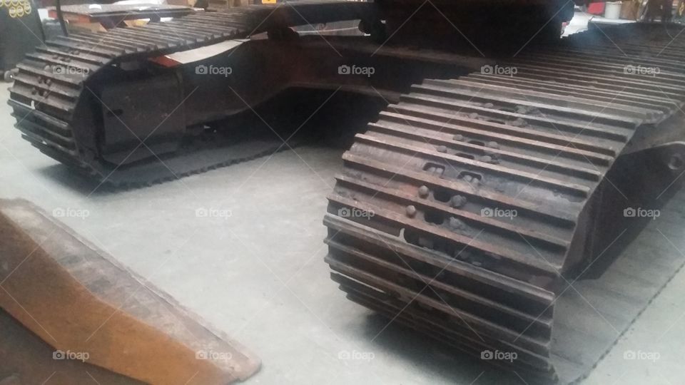 large track wheels of machine