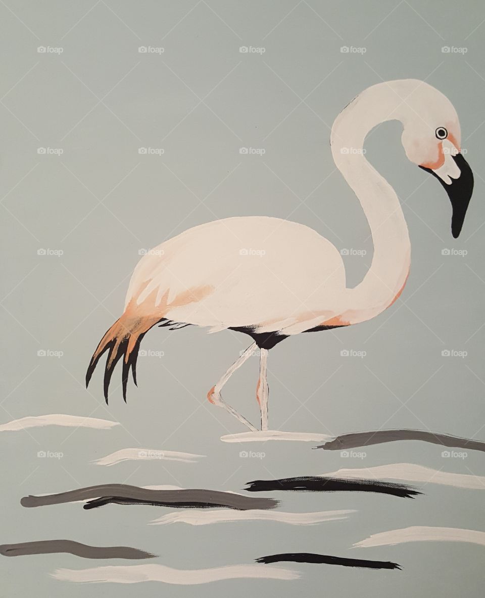 paintung of flamingo
