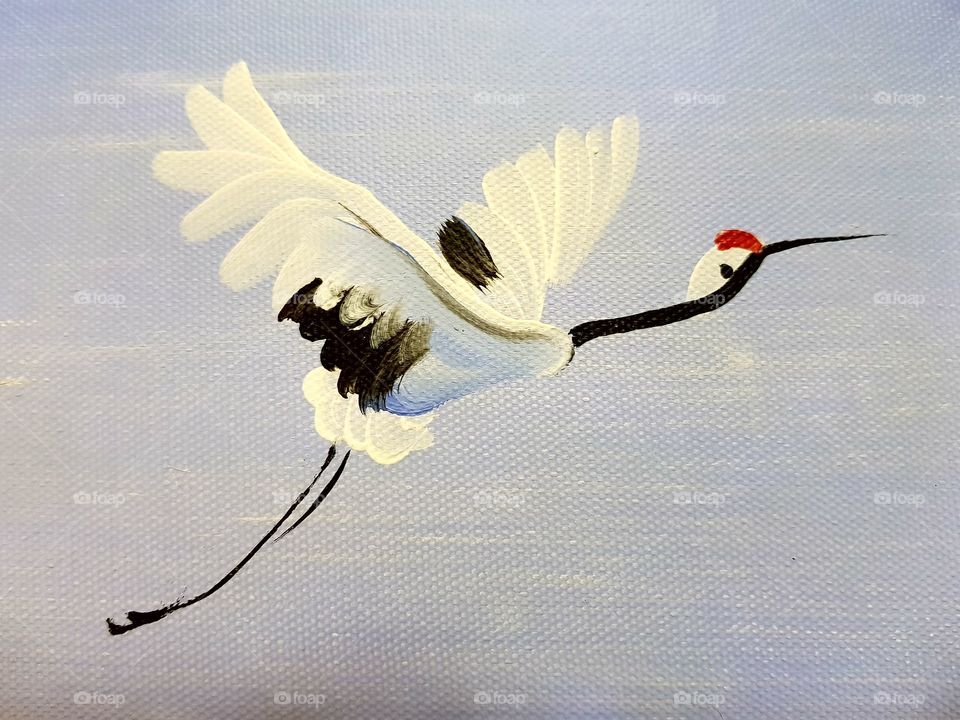 Japanese crane painting