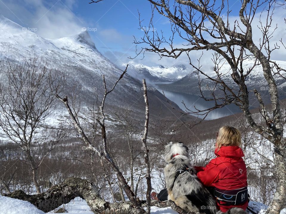 Outdoors with dog