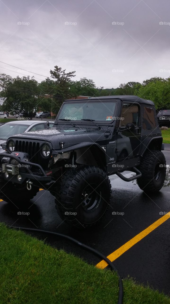 wrangler. this crazy jeep wrangler was right next to my work place 