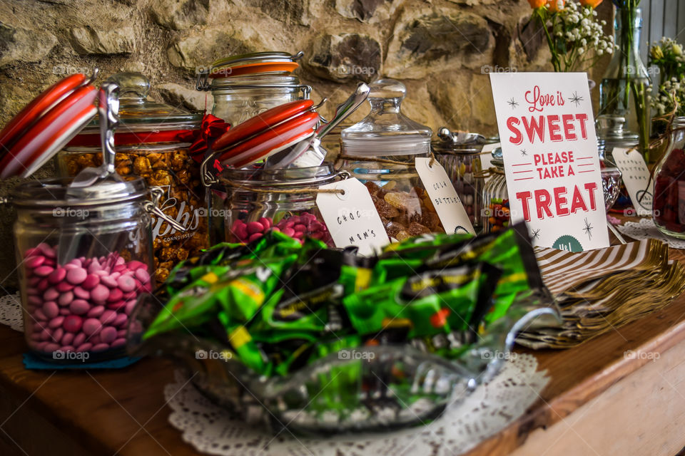 old fashioned sweets. sweets and candy in old fashioned jars
