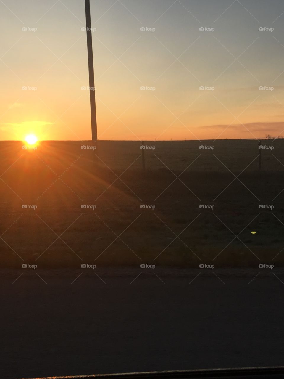 Rising sun on a cool morning 