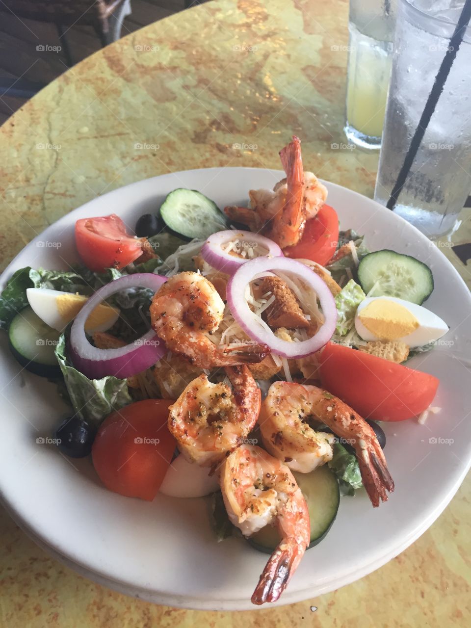 Shrimp Caesar salad delight 