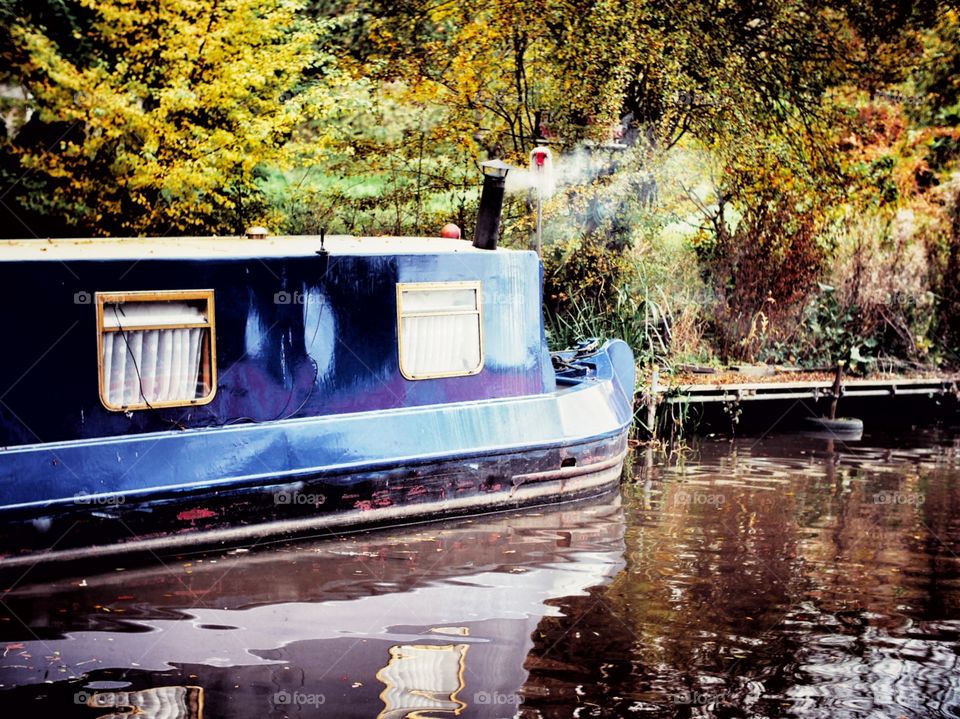 Canal. Narrow boat 