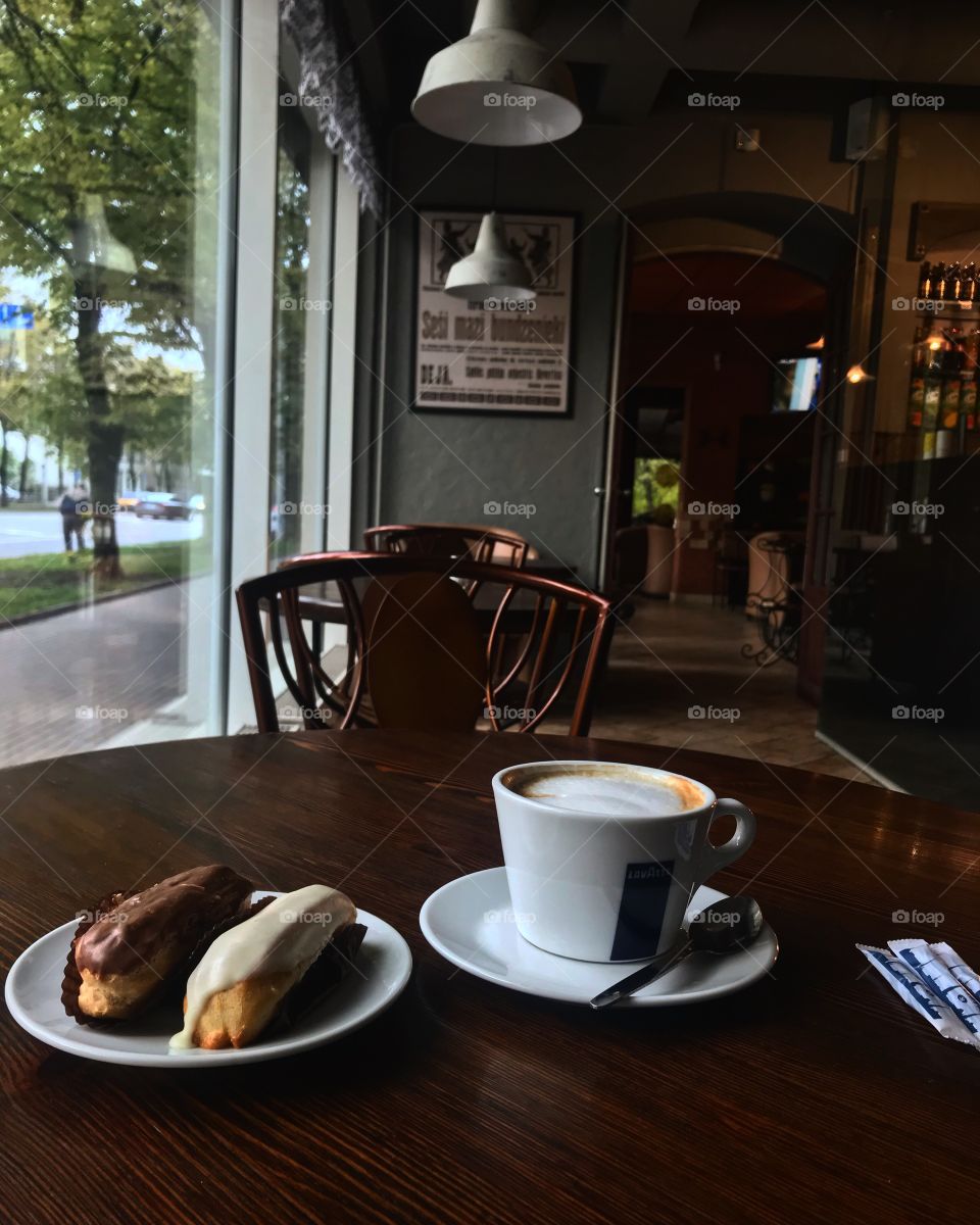 morning with coffee and cakes