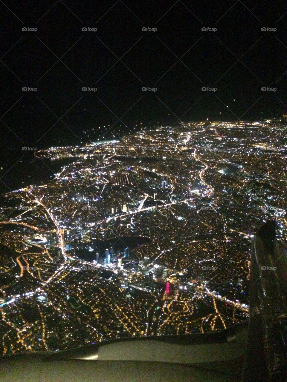 view of a commuter from aeroplane 