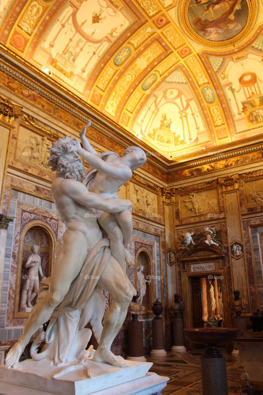 ratto di Proserpina. this is the ratto di Proserpina, one of the most beautiful sculpture in barocco's ages. it represent the catch of Proserpina by Plutone, like in told in Ovidio's methamorfosis
