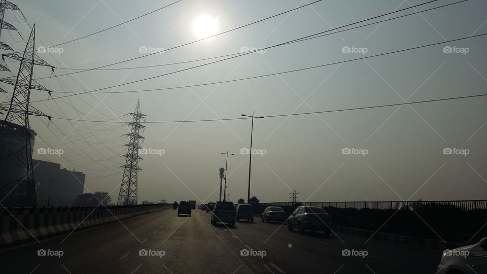 Transportation System, Sky, Electricity, No Person, Wire