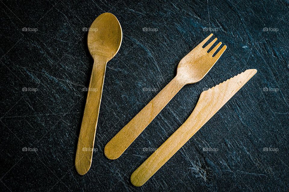 cutlery on a stone background