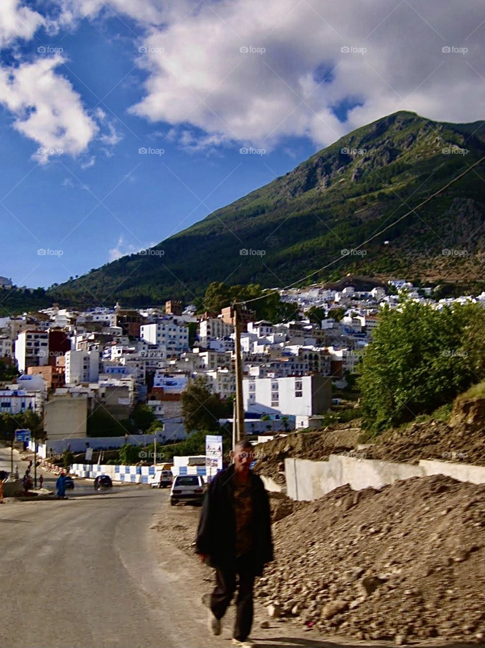 City by the mountain in Morocco